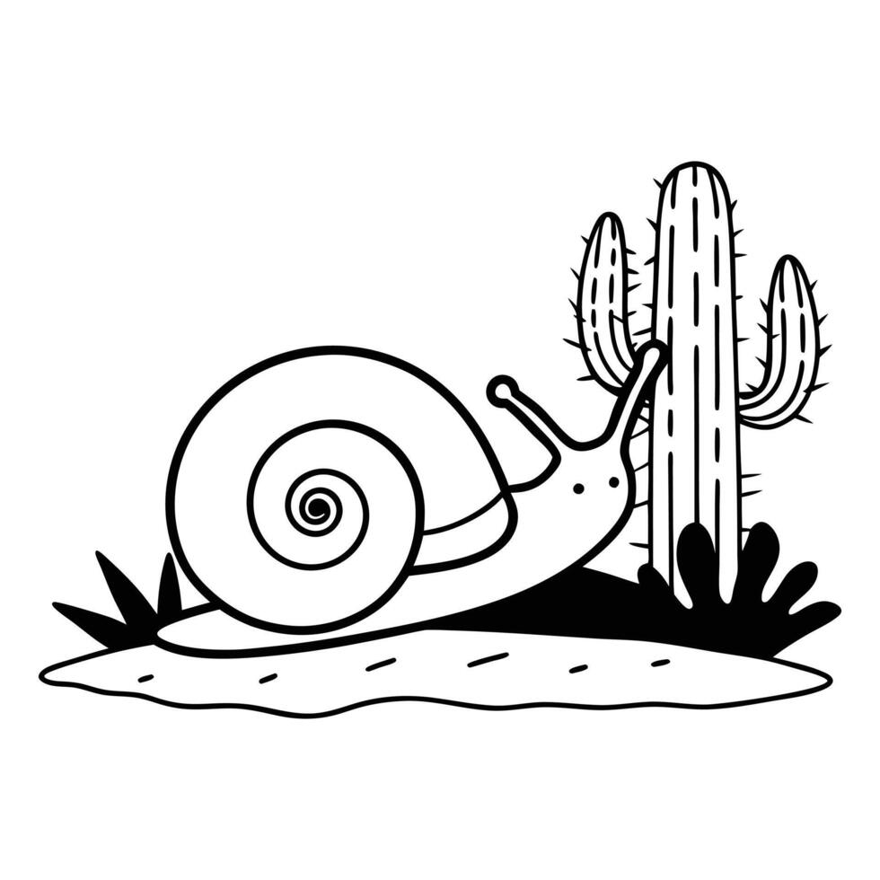 Snail Clipart Design with Scenic Nature Background vector