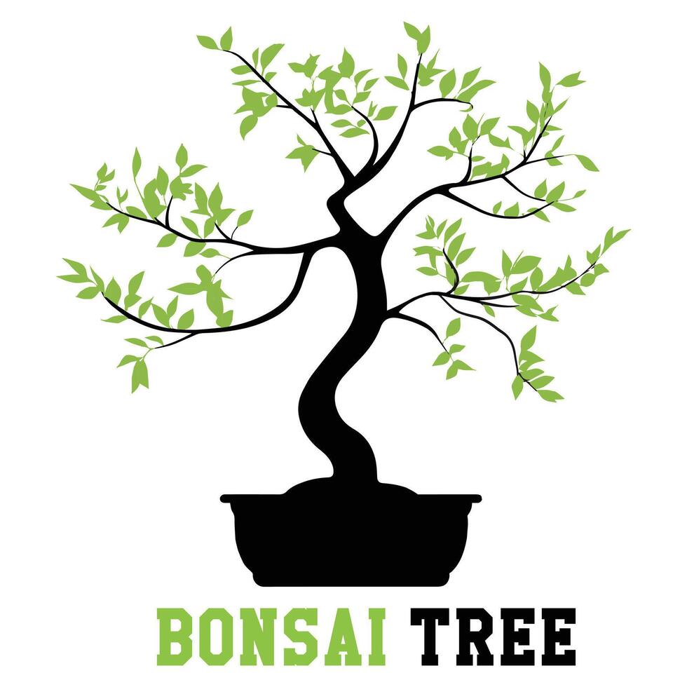 Inspiring Green Bonsai Tree Logo in Abstract Design vector