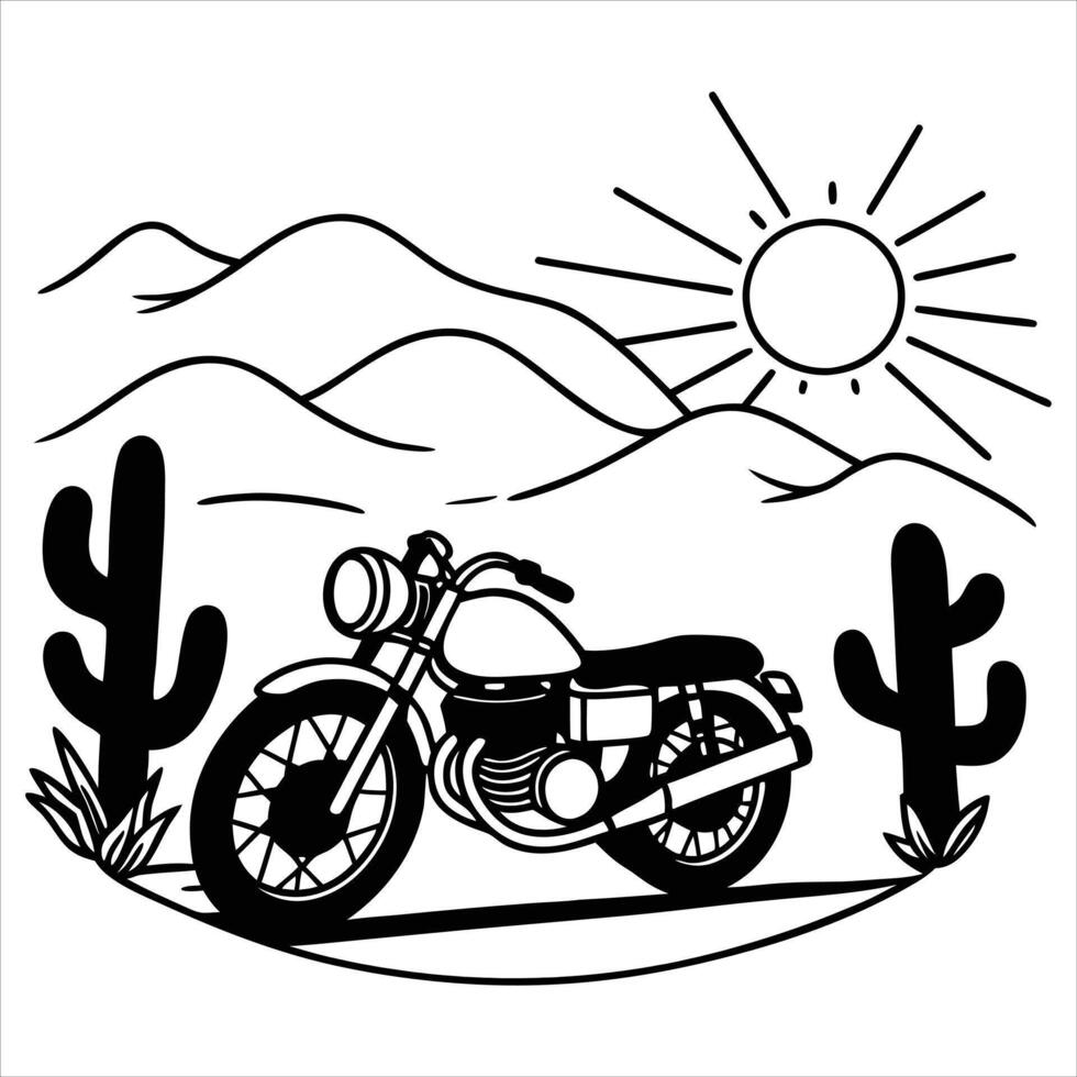 Dynamic Rider Clipart Design for Adventure Motorcycle Scene vector