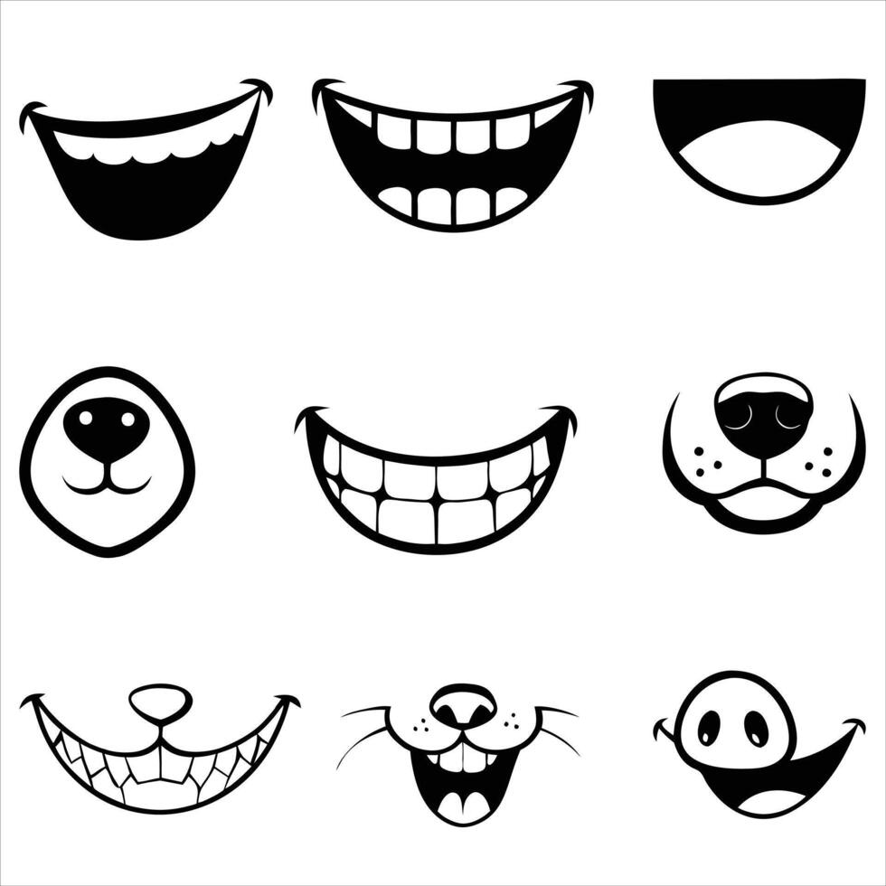 Creative Clipart of Funny Comic Faces Art vector