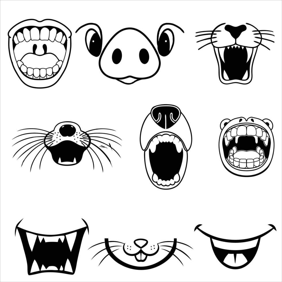 Illustrating Funny and Cute Comic Face Bundle vector