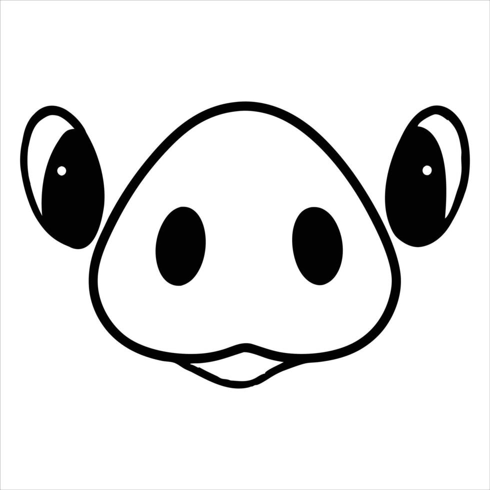 Cute Animal Face Clipart Design Concept vector