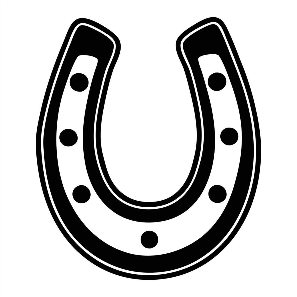 Horseshoe Art Featuring Horse Racing Action vector