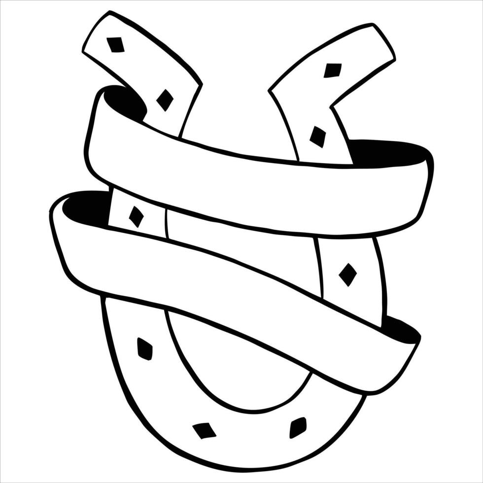 Horse Racing and Horseshoe Illustrations for Designer vector