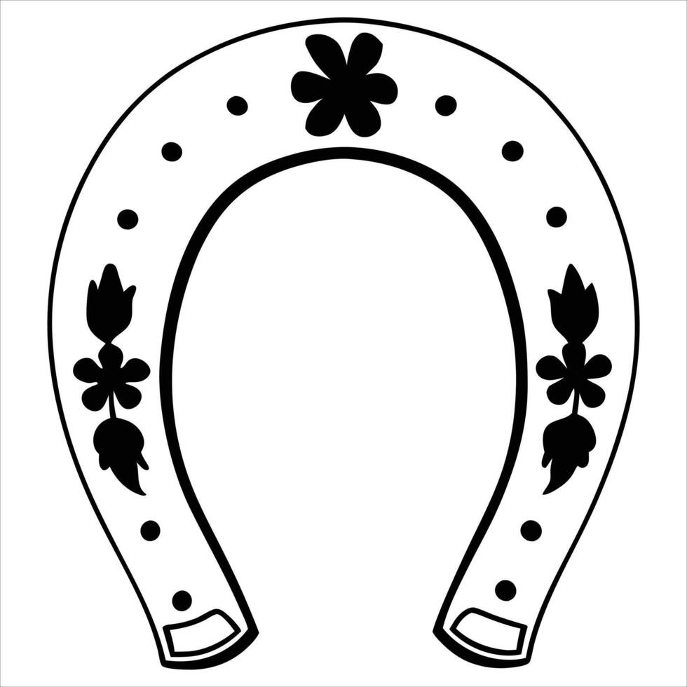 Horseshoe Art and Horse Racing Design Element vector