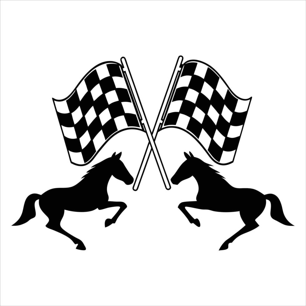 Equestrian Clipart with Horse Racing Element vector