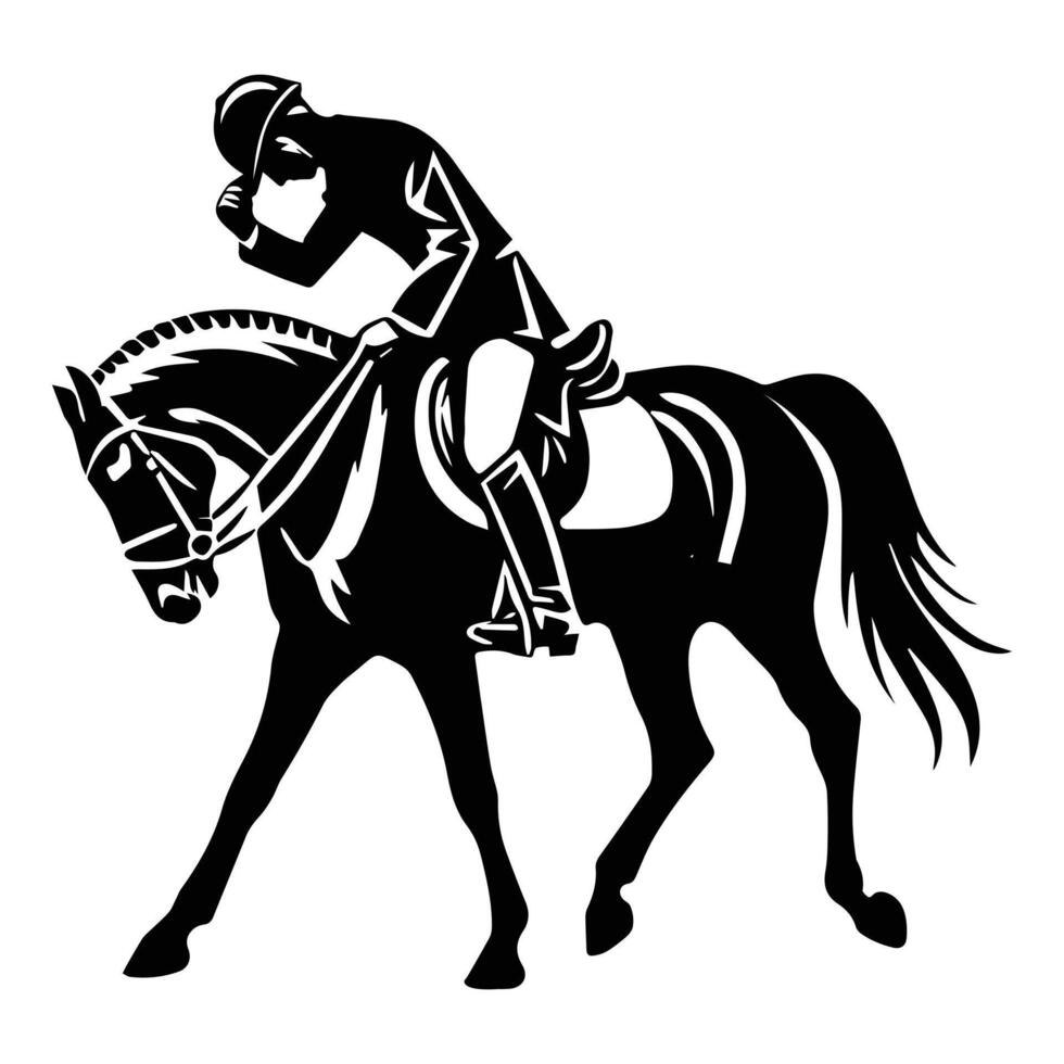 Horse Racing Illustration and Equestrian Clipart vector