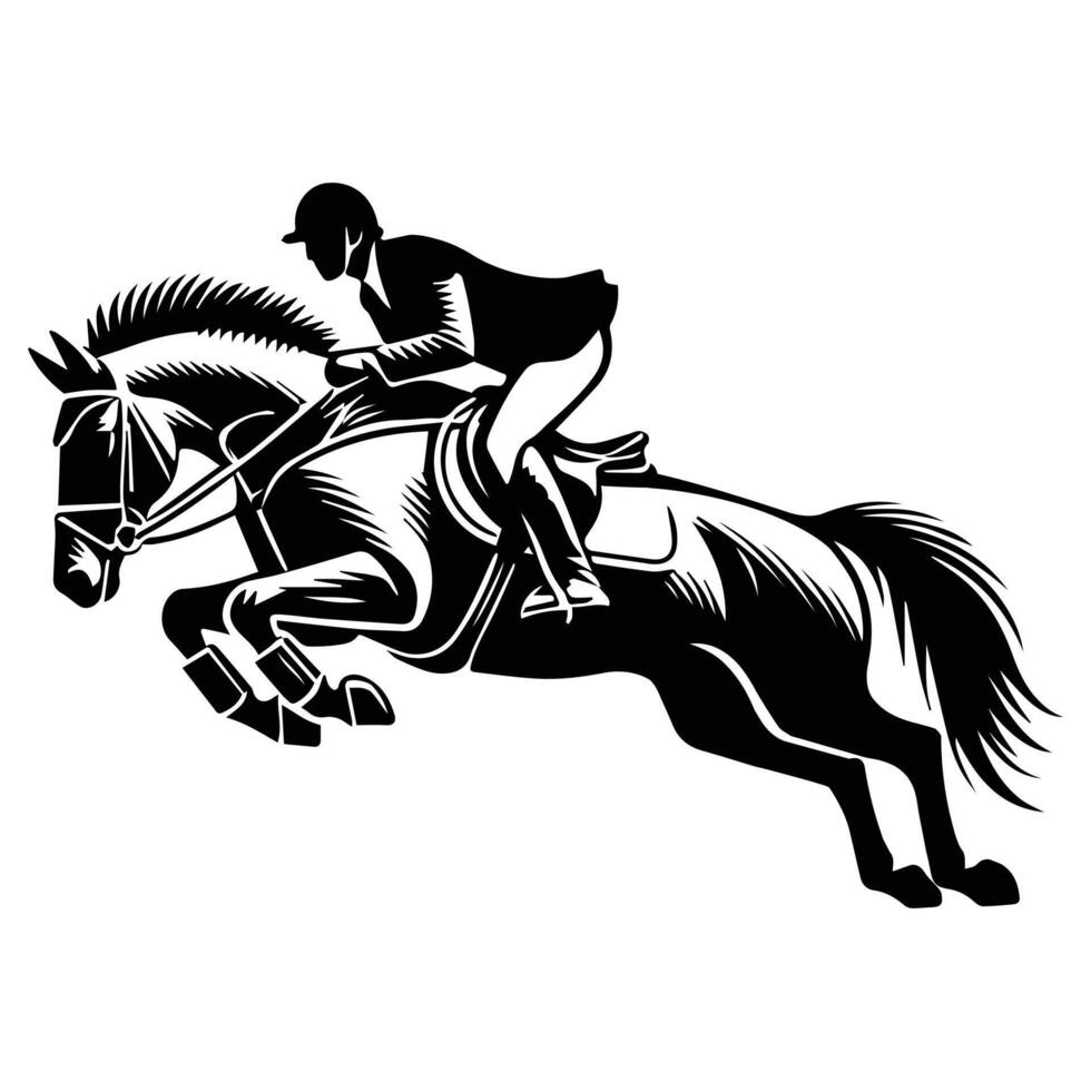 Equestrian Art with Horse Racing Elements for Project vector