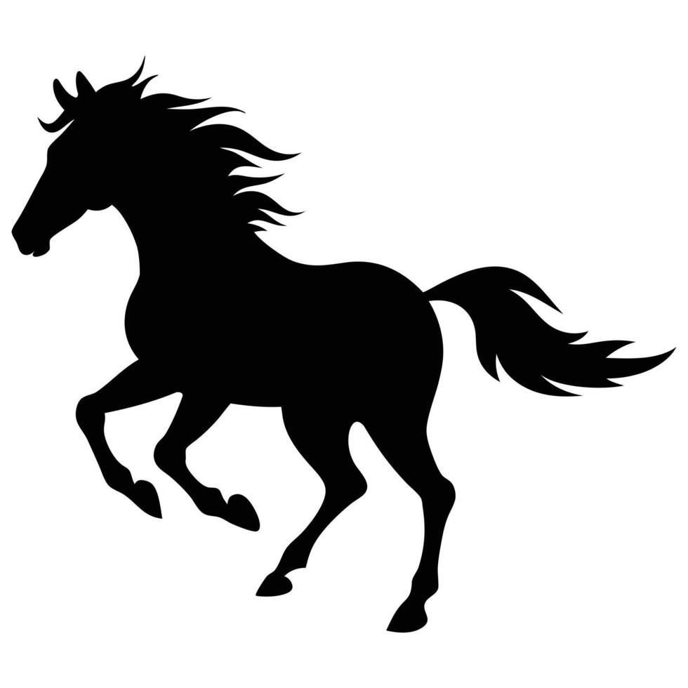 Equestrian Artwork Featuring Horse Racing Silhouette vector