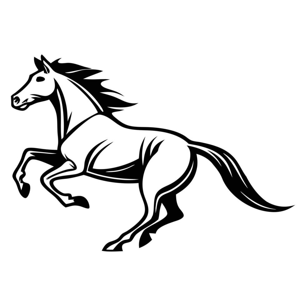 Equestrian Clipart Featuring Horse Racing Action vector