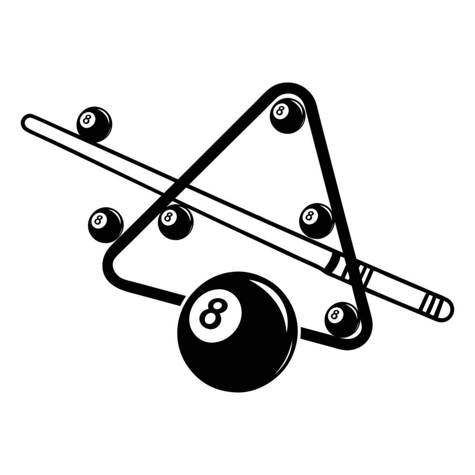 Design of Billiard Ball Clipart and Cue Sports Gear vector