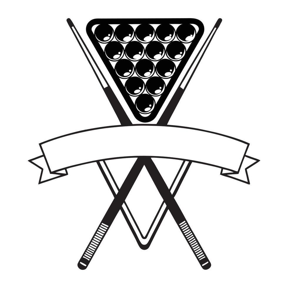 Design of Pool Cue and Billiard Ball Sports Tools vector