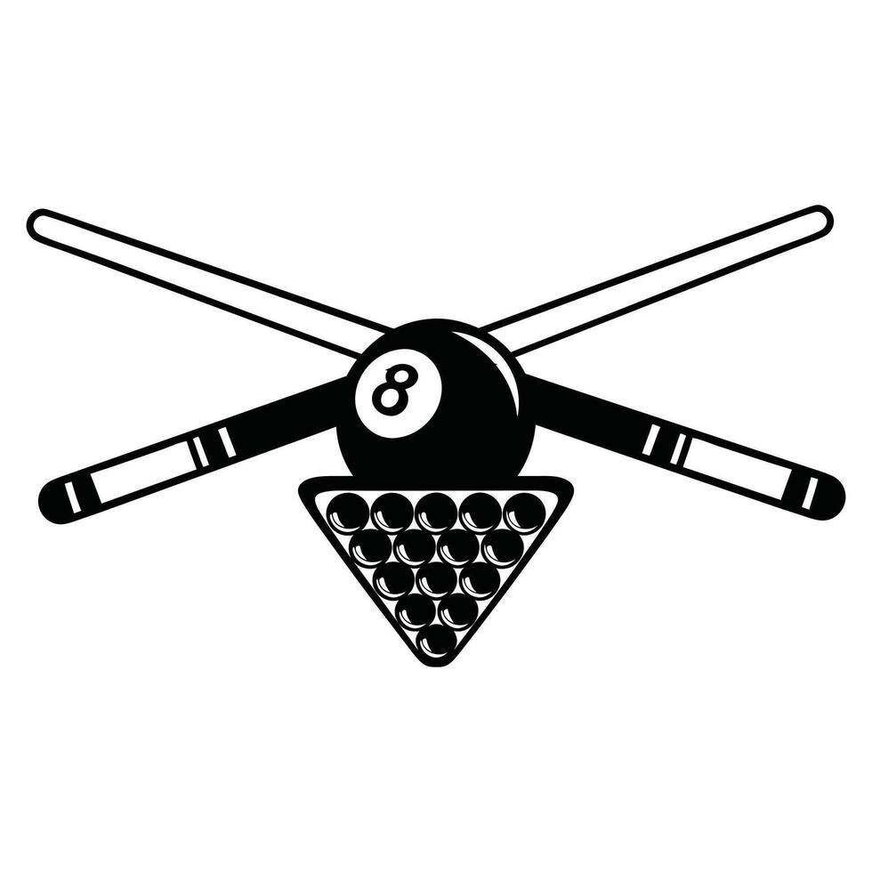 Illustrated Design of Pool Cue Sports Gear vector