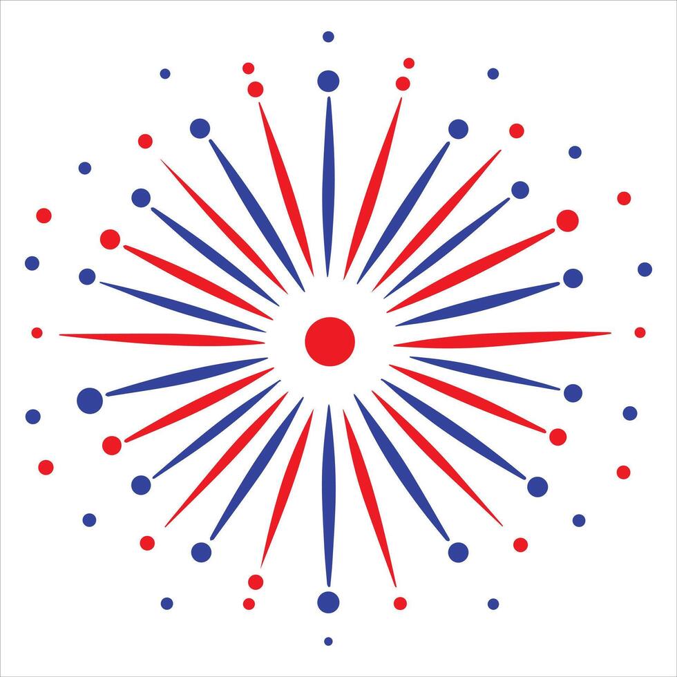 Dynamic Fireworks Design for 4th of July Celebration vector