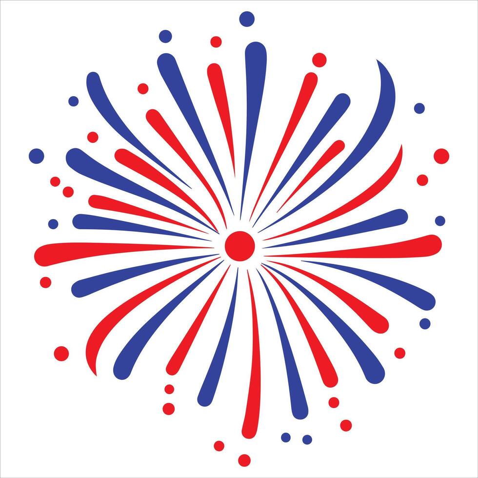 Festive 4th of July Fireworks Illustration Artwork vector