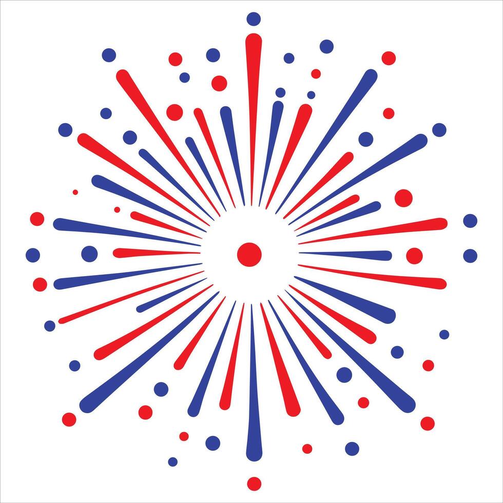 Fireworks Illustration for 4th of July Event Design vector