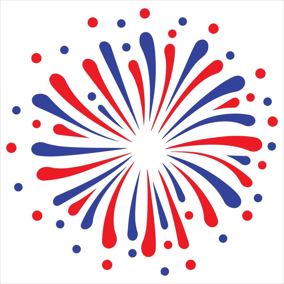 4th of July Fireworks Design with Colorful Illustration vector