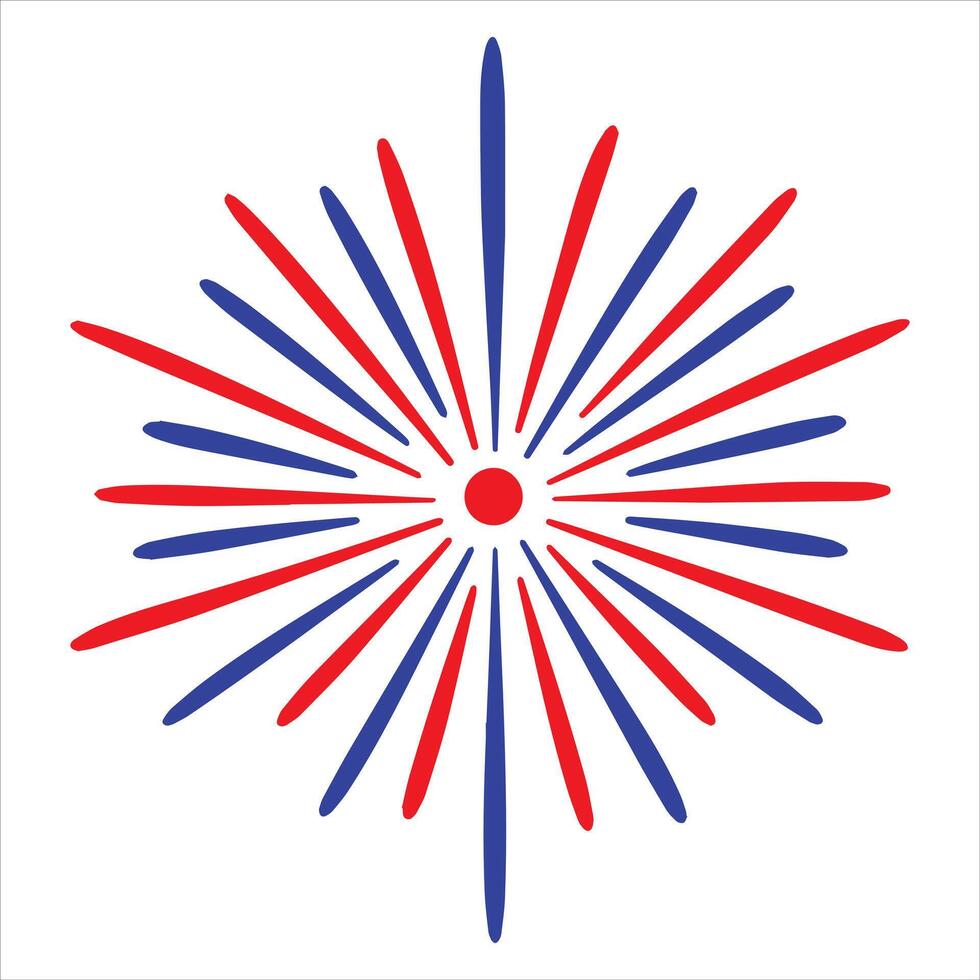 Fireworks Illustration and Design for 4th of July Party vector