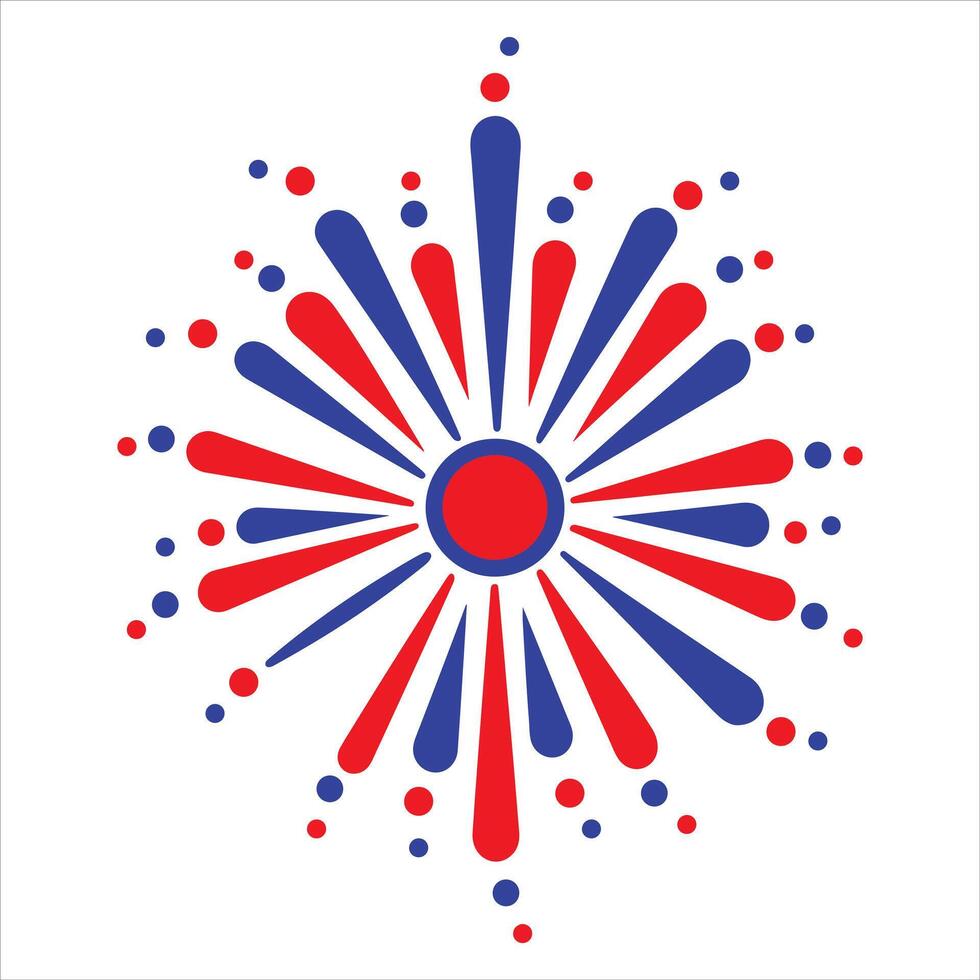 Illustrated Fireworks Display for 4th of July Designs vector