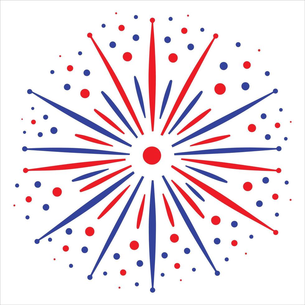 Explosive Fireworks Spark Design for 4th of July Art vector