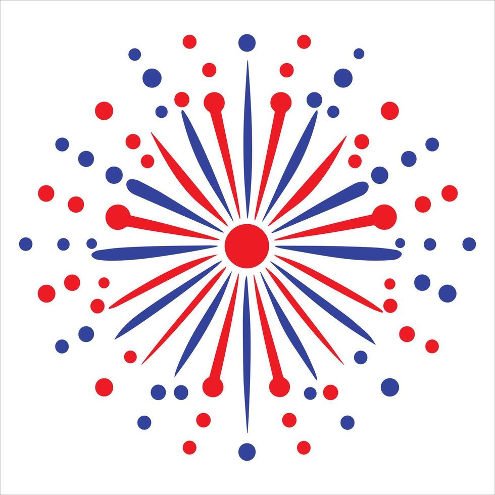 4th of July Fireworks and Spark Design Artwork vector
