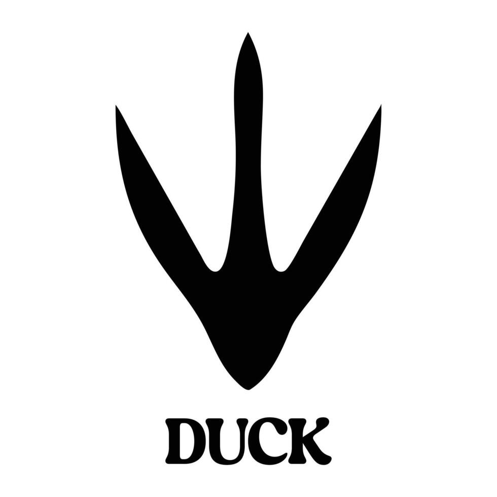 duck footprint illustration, Animal foot print silhouette design vector