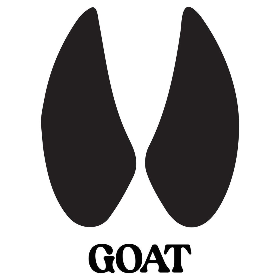 Goat footprint illustration, Animal foot print silhouette design vector