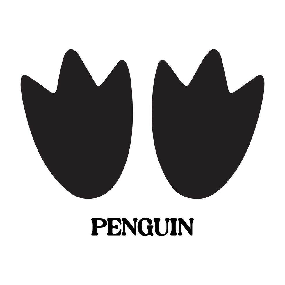 penguin footprint illustration, Animal foot print silhouette design vector