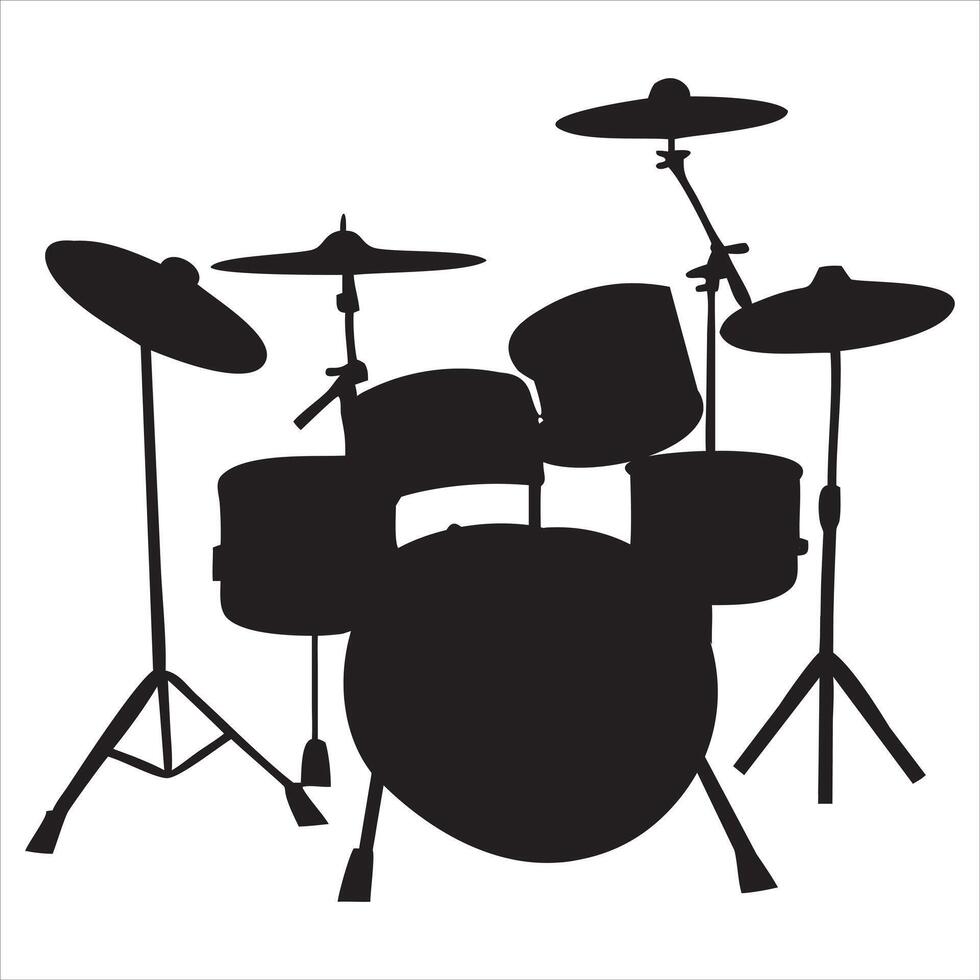 Musician Drummer on Stage in Silhouette Illustration Design vector