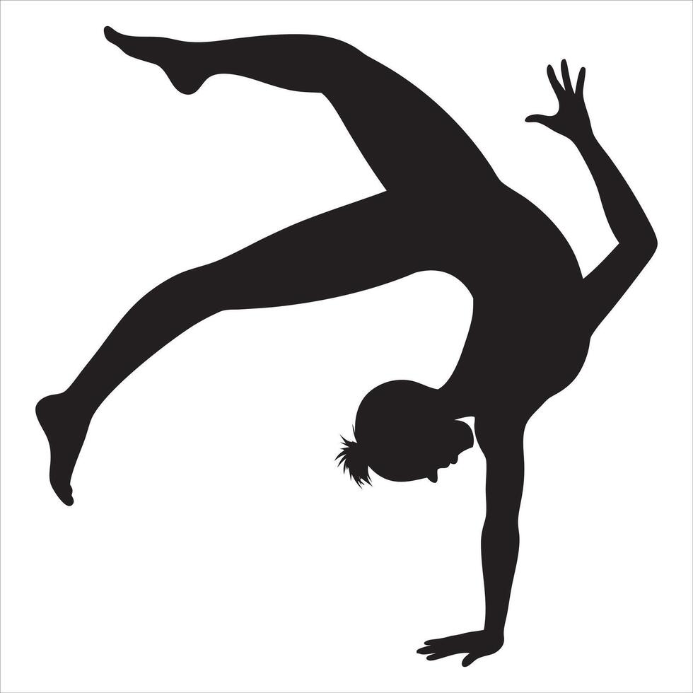 Elegant Gymnast Performing Gymnastics vector