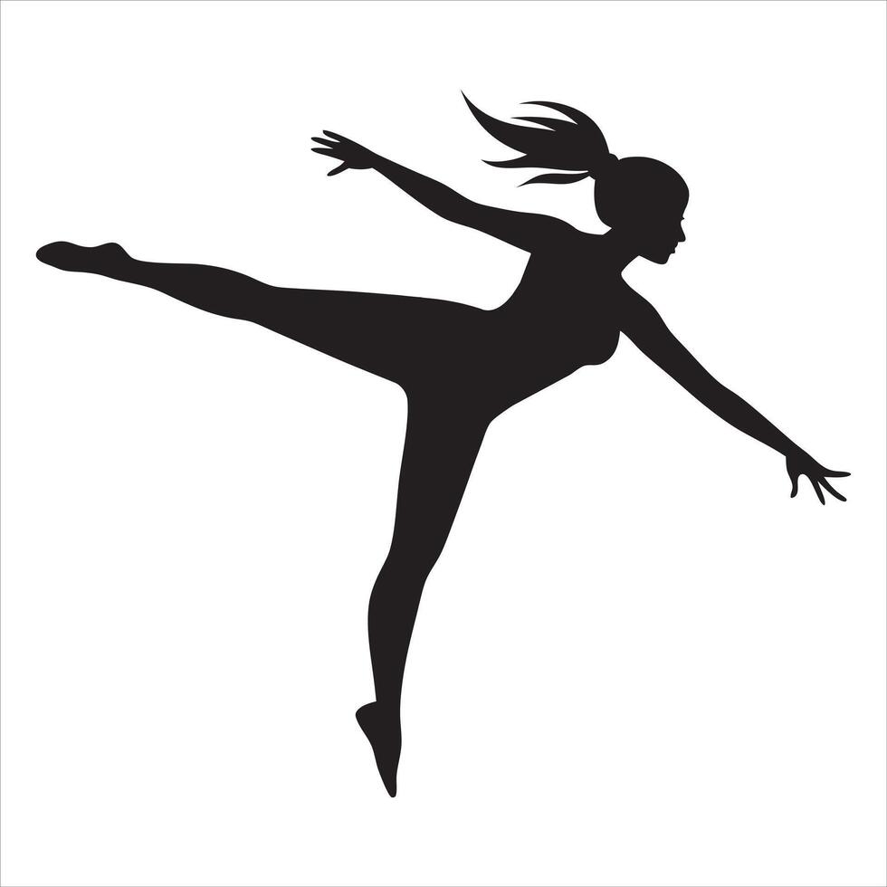 Artistic Gymnastics Girl Silhouette Design vector