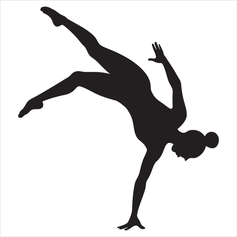 Gymnastics Clipart of a Female Athlete vector