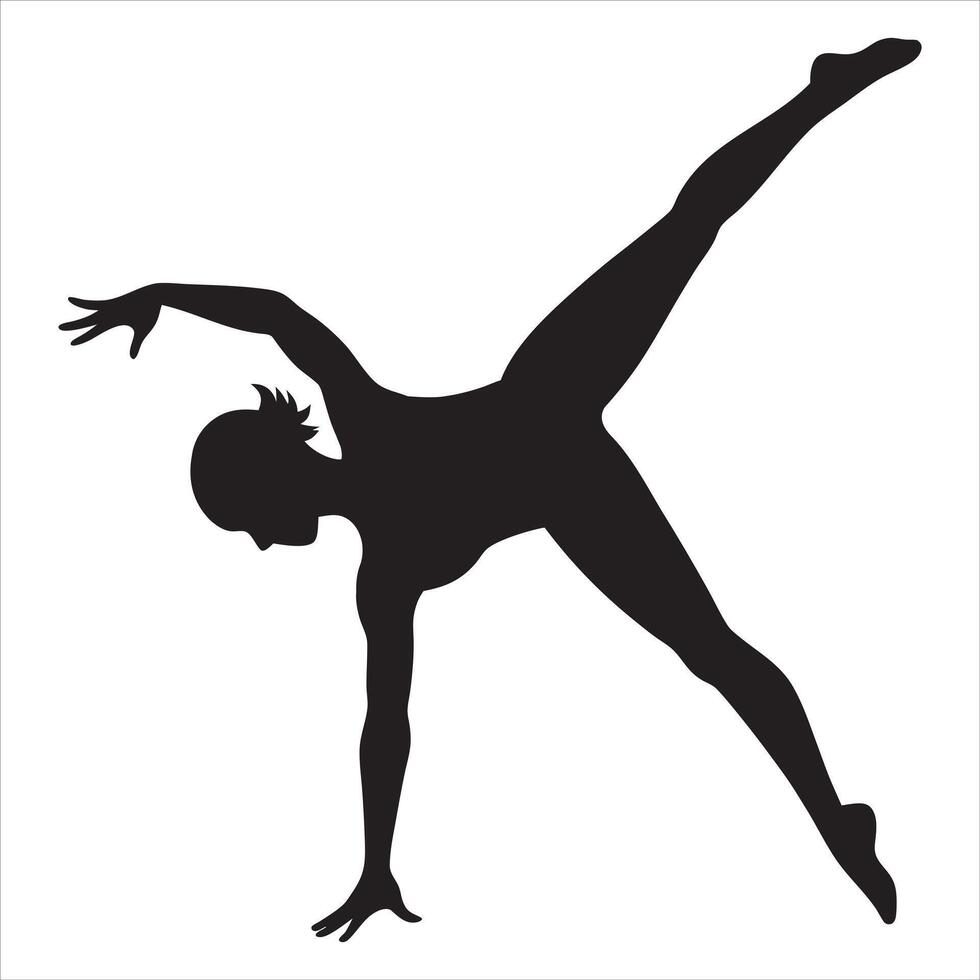 Athletic Gymnast Performing a Routine vector