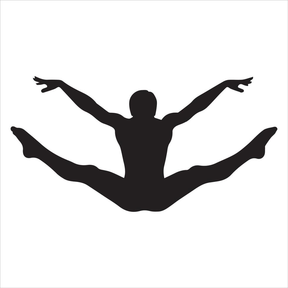 Gymnastics Girl in Mid-Air Illustration vector