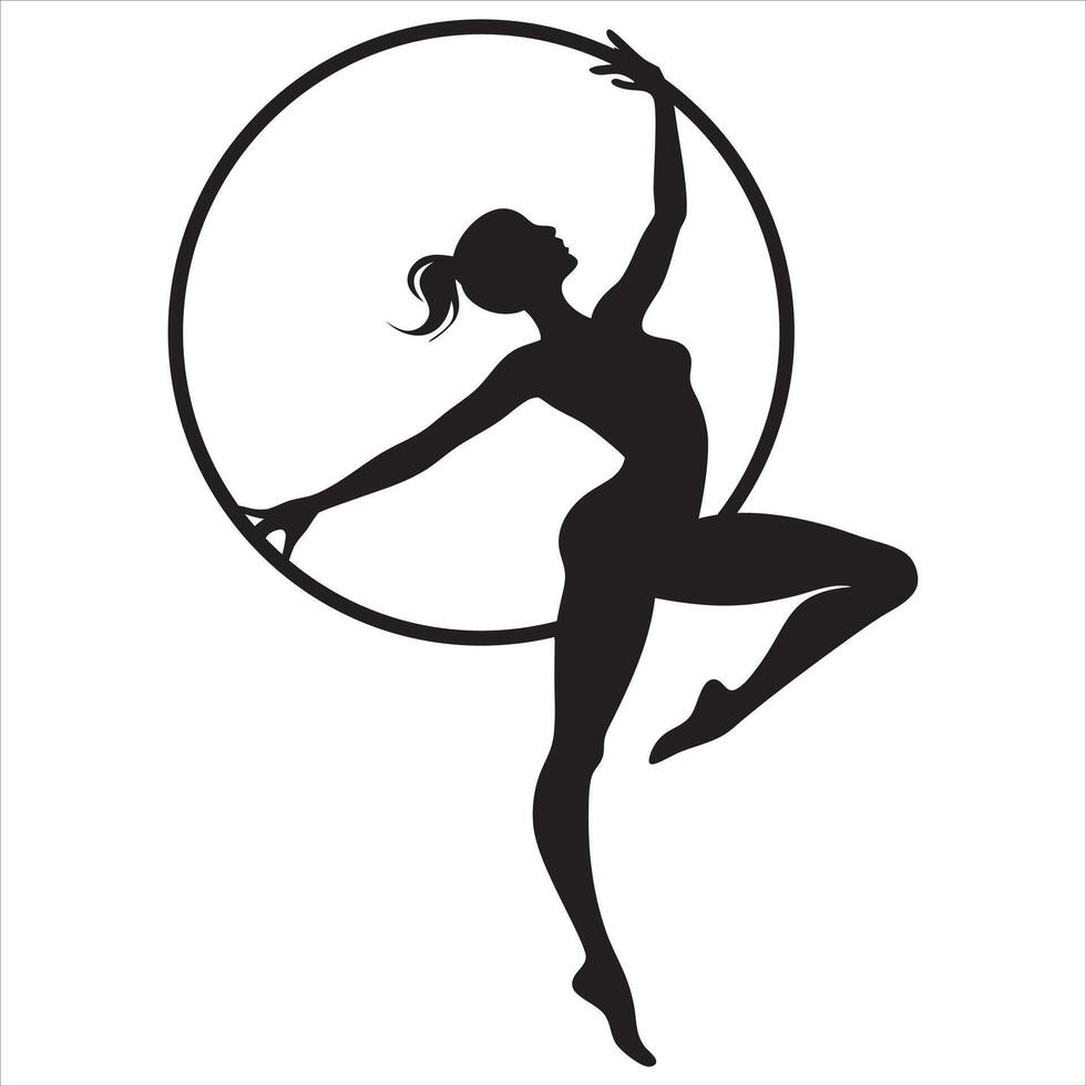 Strong Gymnastics Girl Illustration Design vector