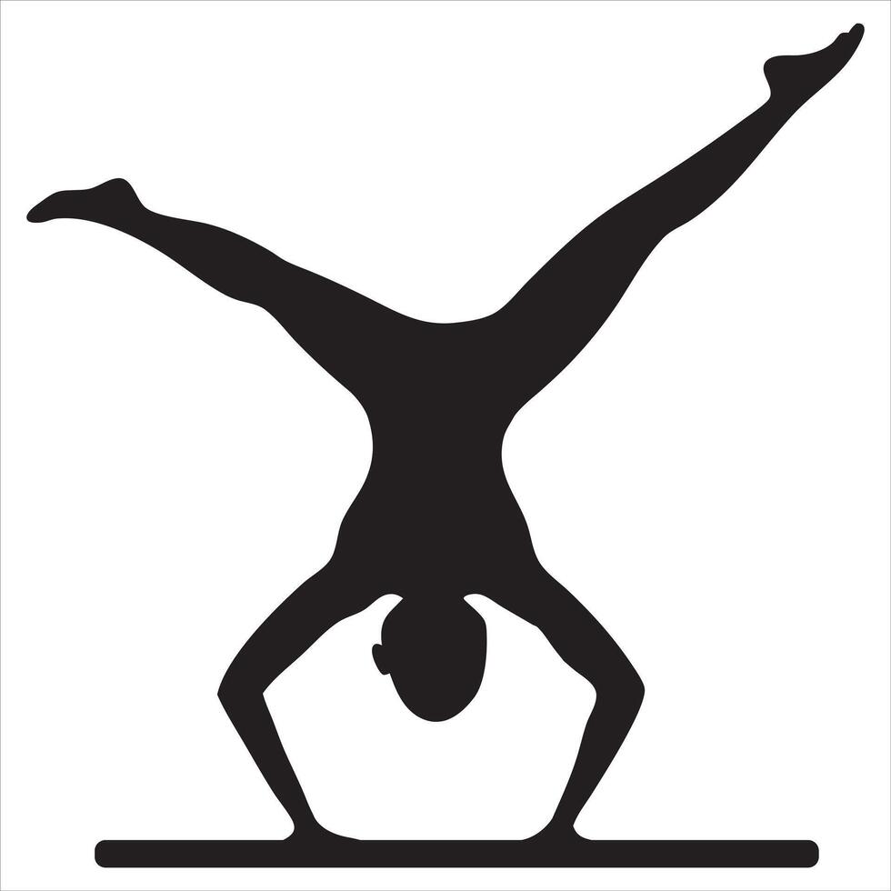 Athletic Gymnast Girl Clipart in Motion vector