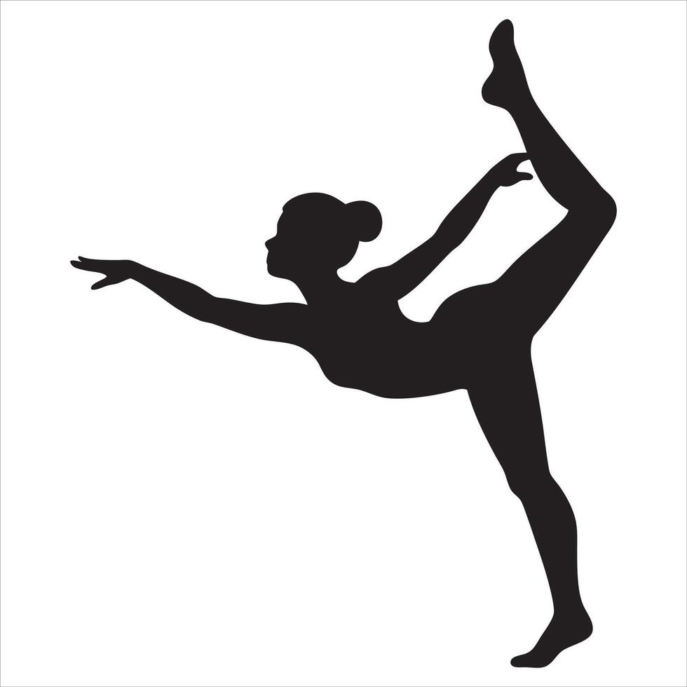 Aerial Gymnastics Girl in Mid-Action vector