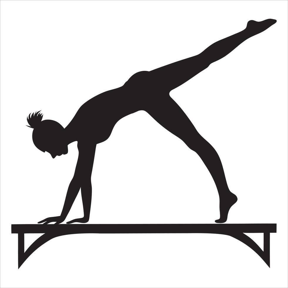 Artistic Gymnastics Girl in Motion Illustration vector