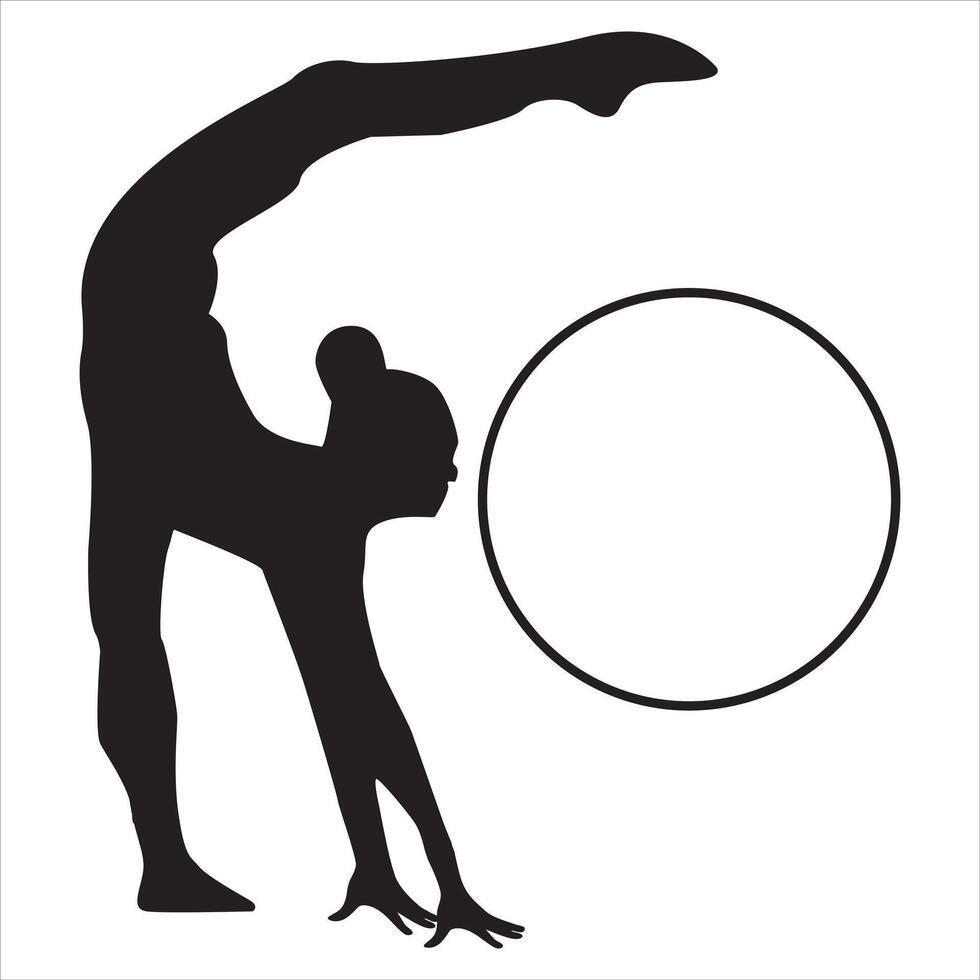 Silhouette of a Gymnast Showing Flexibility vector