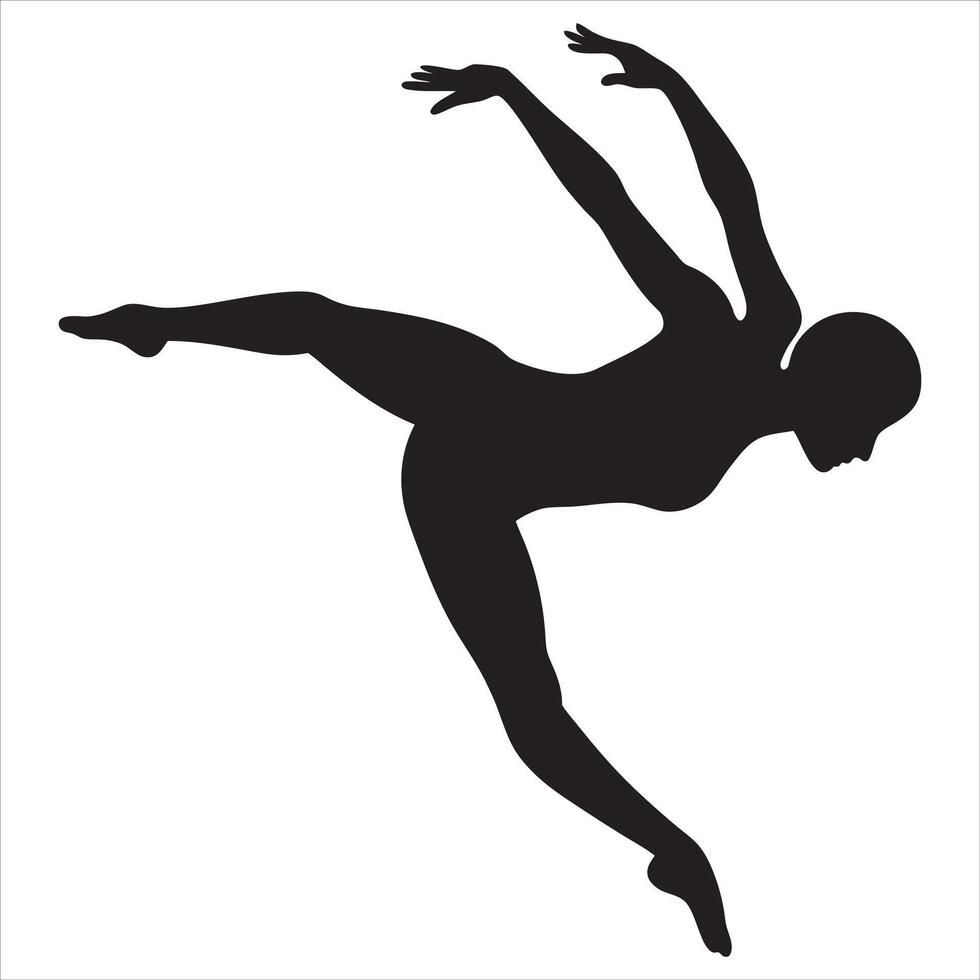 Elegant Gymnast Girl Showing Flexibility Design vector