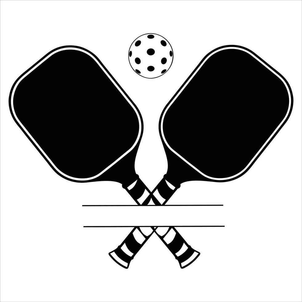 Pickleball Paddle and Ball Fun Design vector