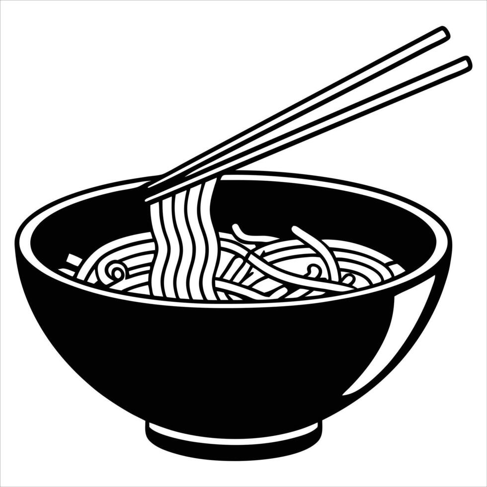 Ramen Noodle Dish with Flavorful Broth vector