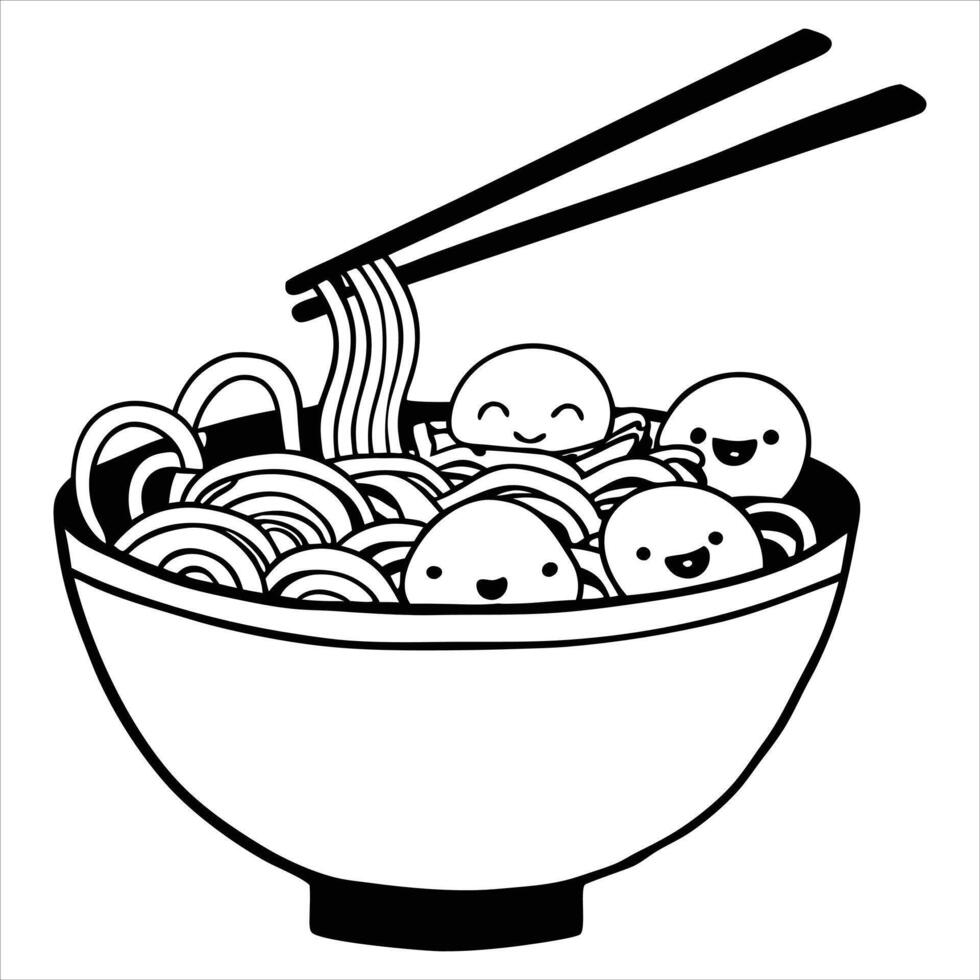 Steamy Ramen Noodles Illustration vector