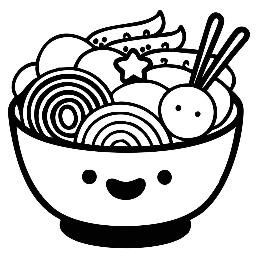 Noodle Soup Ramen Dish Design vector