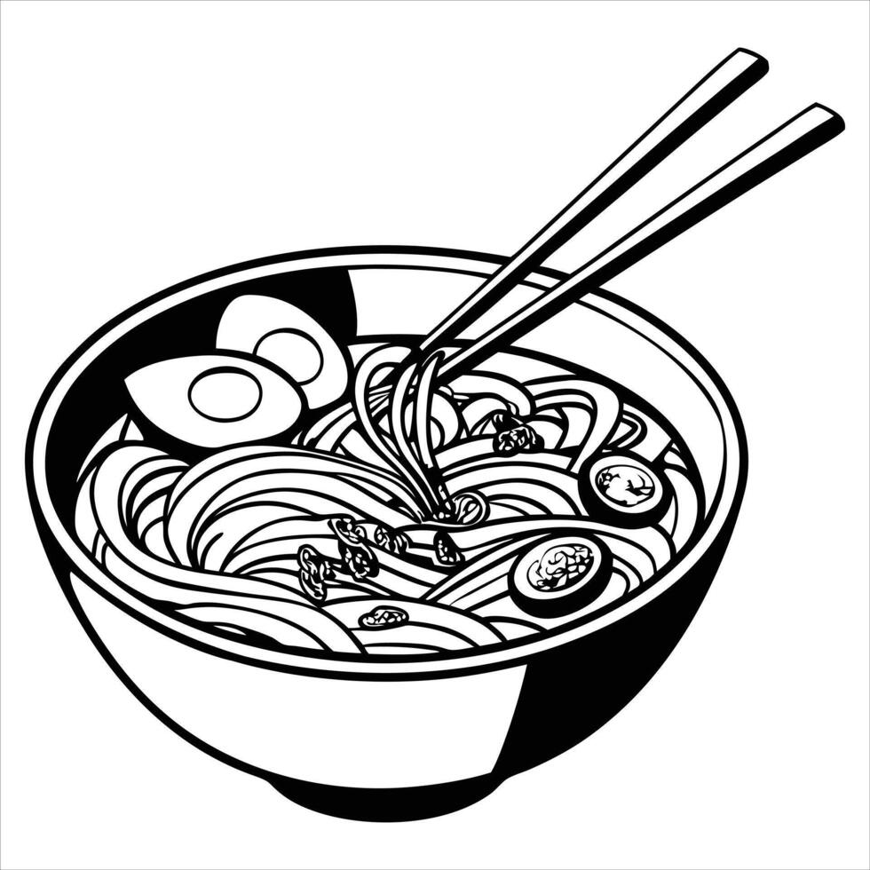 Ramen Noodle Bowl Art vector