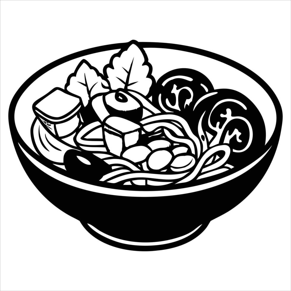 Steaming Ramen Noodles Design vector
