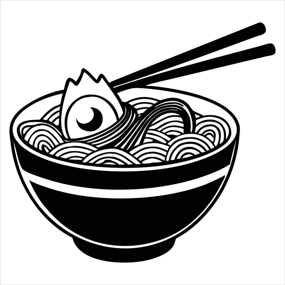 Ramen Dish Food Design vector