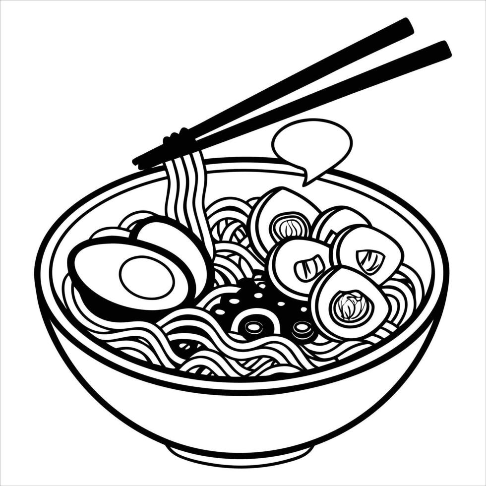 Tasty Ramen Dish Illustration Design vector