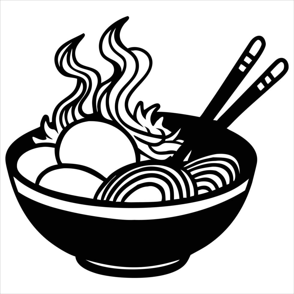 Flavorful Ramen Bowl Design vector