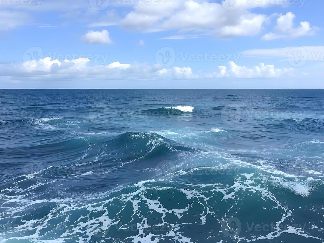 A view of the ocean from above with waves photo